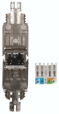 Mufă RJ-45 Cat.6A FTP metalică sertizare tool-less
