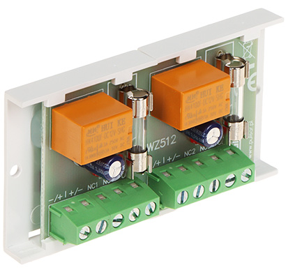 Modul 2 relee 10-16VDC comutare 1A la 50VAC AWZ-512 cu protecție cu siguranțe