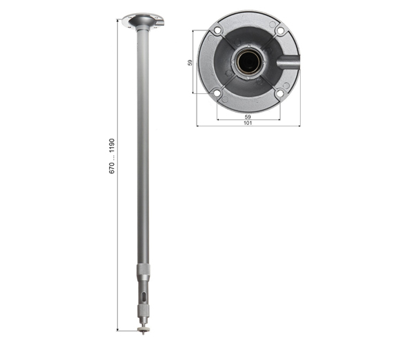 Suport telescopic de prindere a camerei pe tavan BR-60X120 Suport telescopic de prindere a camerei pe tavan BR-60X120
