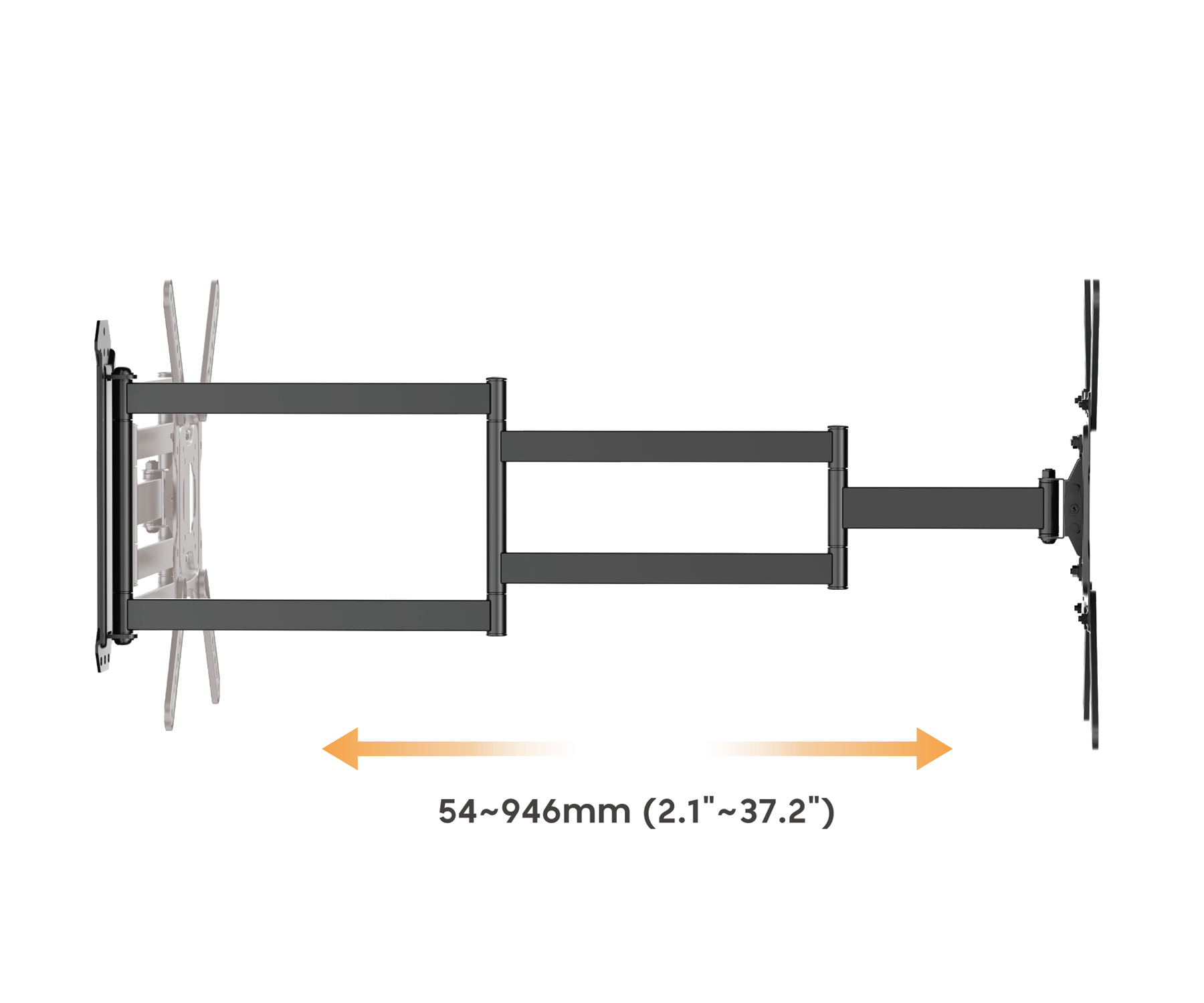 Suport TV perete Brateck LPA84-445XL, negru, pentru televizoare 23