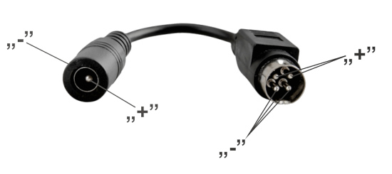 Cablu adaptor DIN4(DVR Hikvision) la mufă DC 2.1/5.5