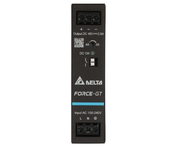 Sursă alimentare 48V/2.50A cu montare șină DIN Delta DRF-48V120W1GBA FORCE-GT Sursă alimentare 48V/2.50A cu montare șină DIN Delta DRF-48V120W1GBA FORCE-GT
