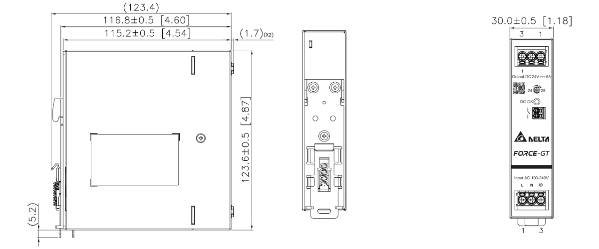 Sursă alimentare 48V/2.50A cu montare șină DIN Delta DRF-48V120W1GBA FORCE-GT Sursă alimentare 48V/2.50A cu montare șină DIN Delta DRF-48V120W1GBA FORCE-GT