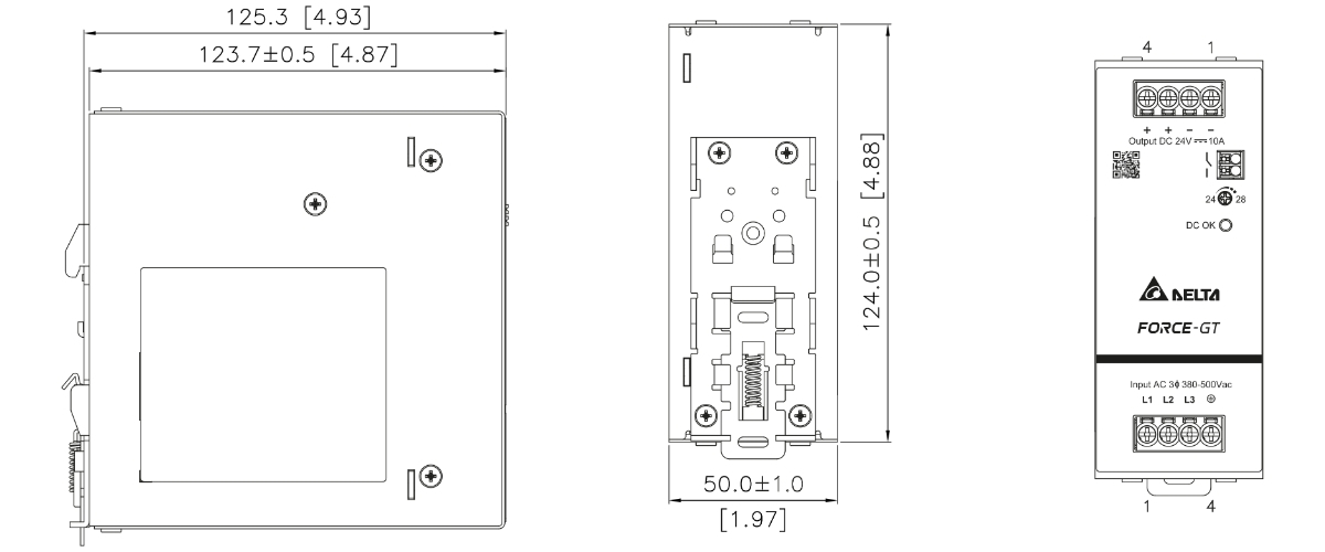 Sursă alimentare 48V/10A cu montare șină DIN Delta DRF-48V480W1GBA FORCE-GT Sursă alimentare 48V/10A cu montare șină DIN Delta DRF-48V480W1GBA FORCE-GT