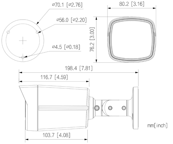 Cameră 4in1 HAC-HFW1500TLM-IL-A-0280B-S3-DIP-BLACK - 5 Mpx 2.8 mm DAHUA