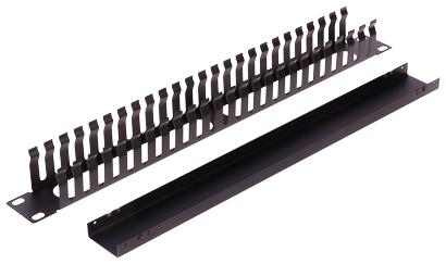 Organizator de cabluri OKR-24 metalic, 1U, negru
