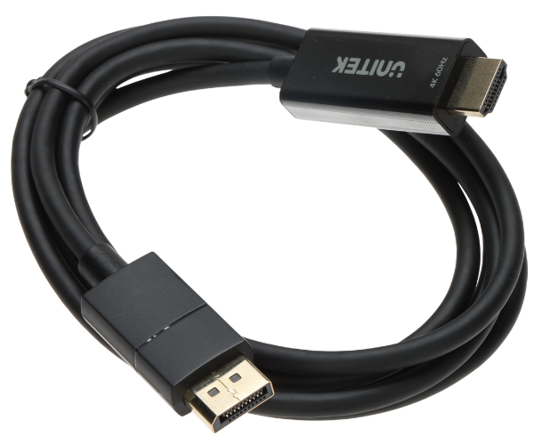 Cablu adaptor Displayport la HDMI tată 1.8 m, 4K UHD V1608A UNITEK Cablu adaptor Displayport la HDMI tată 1.8 m, 4K UHD V1608A UNITEK